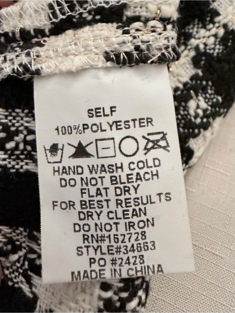 VOY Plaid Tweed Shift Dress Gold Metallic Threads Woven Thru Black & Ivory S NWT - Picture 12 of 13